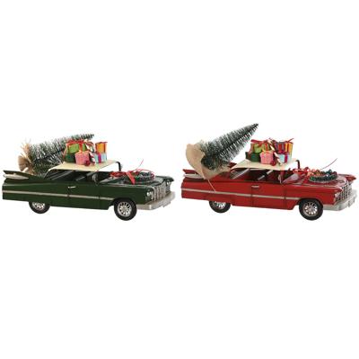 Kerstversiering Home ESPRIT Rood Groen 36 x 14,5 x 23 cm (2 Stuks)