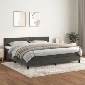 Boxspring met matras fluweel donkergrijs 200x200 cm SKU: V3141264