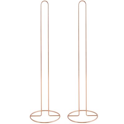 Wc/toiletrolhouder reservoir - 2x - metaal - koper kleur - 50 cm - Voor 5 rollen