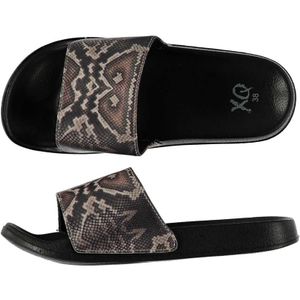 Badslippers/huisslippers met slangen print voor dames