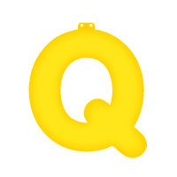 Gele letter Q opblaasbaar