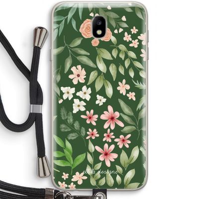 Botanical green sweet flower heaven: Samsung Galaxy J7 (2017) Transparant Hoesje met koord