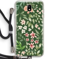 Botanical green sweet flower heaven: Samsung Galaxy J7 (2017) Transparant Hoesje met koord