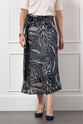 Lara summer dot pareo skirt - dark blue/ecru - 13029