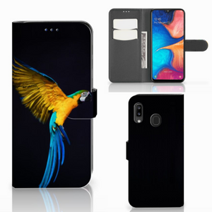 Samsung Galaxy A30 Telefoonhoesje met Pasjes Papegaai