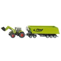Siku 1949 tractor met frontlader, dolly en kiepwagen 1:50