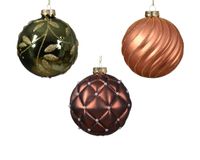 Kerstbal glas d10 cm ass IV kerst Decoris - Decoris