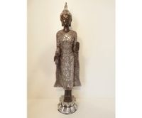 Staande Thai boeddha. Zwart-zilver 48cm - Home & Living - Spiritueelboek.nl