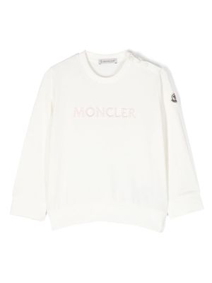 Moncler Enfant sweat à logo brodé - Blanc