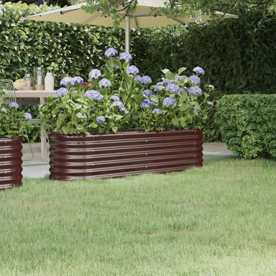 VidaXL Plantenbak 152x40x36 cm gepoedercoat staal bruin