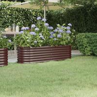 VidaXL Plantenbak 152x40x36 cm gepoedercoat staal bruin