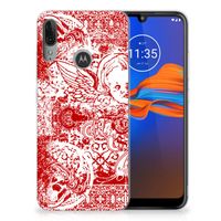 Silicone Back Case Motorola Moto E6 Plus Angel Skull Rood