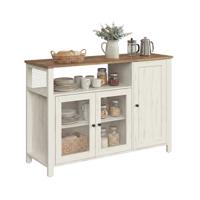 Keukenkast met 3 deuren, honingbruin-vintagewit