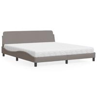 Bed met matras "Dover" stof taupe 180x200 cm