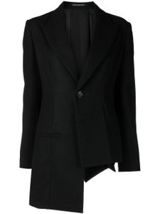 Yohji Yamamoto blazer à ourlet asymétrique - Noir