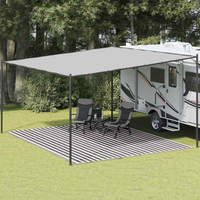 VidaXL Tenttapijt 400x500 cm hdpe antracietkleurig en wit