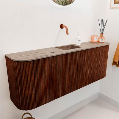 Toiletmeubel Mondiaz Joya Dlux | 113.2 cm | Meubelkleur Ruby | Faye wastafel Arena Wasbak Midden | Zonder kraangat(en)