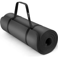 Yoga mat zwart 1,5 cm dik, fitnessmat, pilates, aerobics - thumbnail