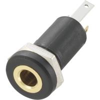 TRU COMPONENTS 718574 Jackplug 3,5 mm Bus, inbouw verticaal Aantal polen: 3 Stereo Zwart 1 stuk(s)