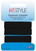 Restyle Geweven Elastiek 15 mm x 1 meter 000 Zwart