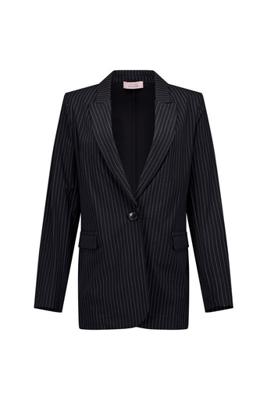 Fran pinstripe blazer - black/off white - 13623