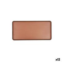 Snackdienblad Bidasoa Gio Bruin Plastic 24 x 11,5 cm (12 Stuks)