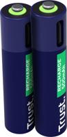 Trust USB-C herlaadbare batterijen AAA, blister van 2 stuks Trust USB-C herlaadbare batterijen AAA, blister van 2 stuks