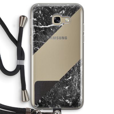Zwart marmer: Samsung Galaxy A5 (2017) Transparant Hoesje met koord