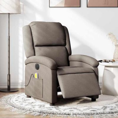 Massagestoel elektrisch verstelbaar stof taupe