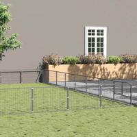 Hondenkennel 80 m² staal zilverkleurig