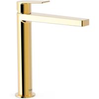 Wastafelkraan Tres Project | Opbouw | Mengkraan | Hoog model | 1-hendel | Rond | 24k Goud glans