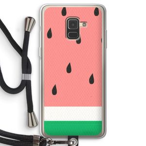Watermeloen: Samsung Galaxy A8 (2018) Transparant Hoesje met koord