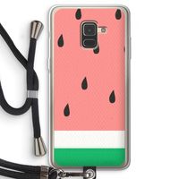 Watermeloen: Samsung Galaxy A8 (2018) Transparant Hoesje met koord