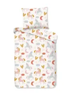 Good Morning Peuter dekbedovertrek "eenhoorn en regenboog" - Multi - (120x150 cm) - Katoen