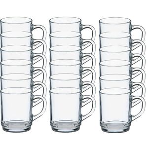 24x Theeglazen/koffieglazen transparant 250 ml Versailles