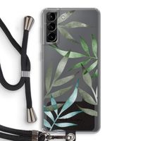 Tropical watercolor leaves: Samsung Galaxy S21 Plus Transparant Hoesje met koord