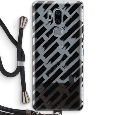 Zwarte vegen: LG G7 Thinq Transparant Hoesje met koord