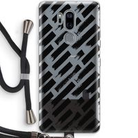 Zwarte vegen: LG G7 Thinq Transparant Hoesje met koord