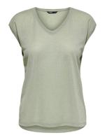 Only Onlsilvery S/s V Neck Lurex Top Jrs Noos T-shirt Korte Mouw Desert Sage