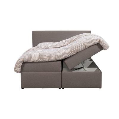 Leen Bakker - Boxcombinatie Met Opbergruimte Orebro 6-delig - 140x200 Cm - Stof - Taupe