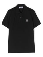 Stone Island Junior polo en coton à patch Compass - Noir - thumbnail