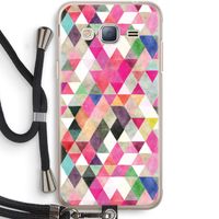 Gekleurde driehoekjes: Samsung Galaxy J3 (2016) Transparant Hoesje met koord