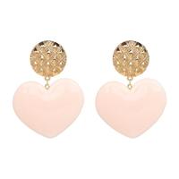 Perzik hart oorbellen retro serie acryl Stud Oorbellen voor vrouwen (lichte huid roze)