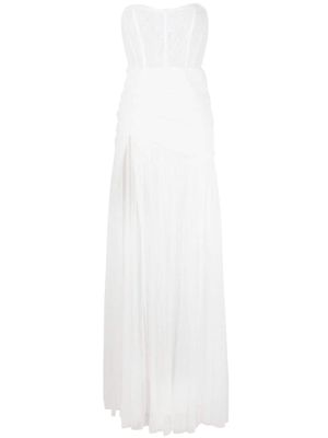 Ana Radu robe-corset longue à design drapé - Blanc