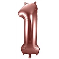Folie ballon van cijfer 1 in het brons 86 cm - thumbnail