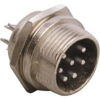 BKL Electronic 0206013 Miniatuur-DIN-connector Stekker, inbouw verticaal Aantal polen: 4 Zilver 1 stuk(s)