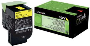 Lexmark Return Program toner 802, 1.000 pagina's, OEM 80C20Y0, geel