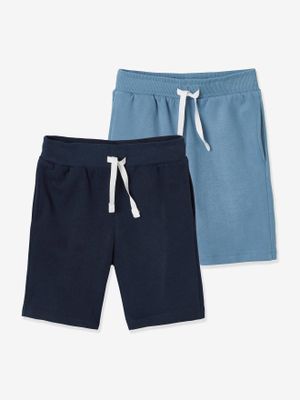 Set met 2 jongensbermuda's van molton set inkt