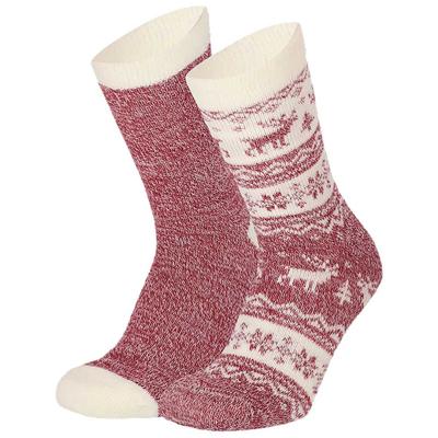 Apollo bedsokken / huissokken - dames - 2-pack - rood - one size - Slaapsokken - Slofsokken