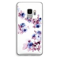 Waterverf bloemen: Samsung Galaxy S9 Transparant Hoesje